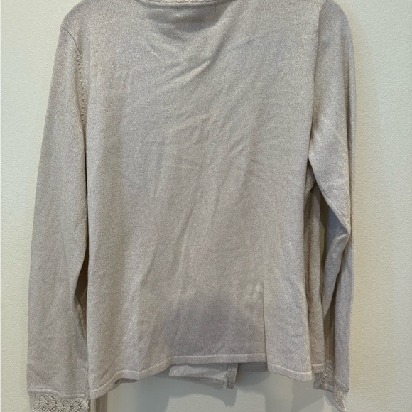 Apostrophe Metallic Cream Wrap Sweater - Picture 5 of 6